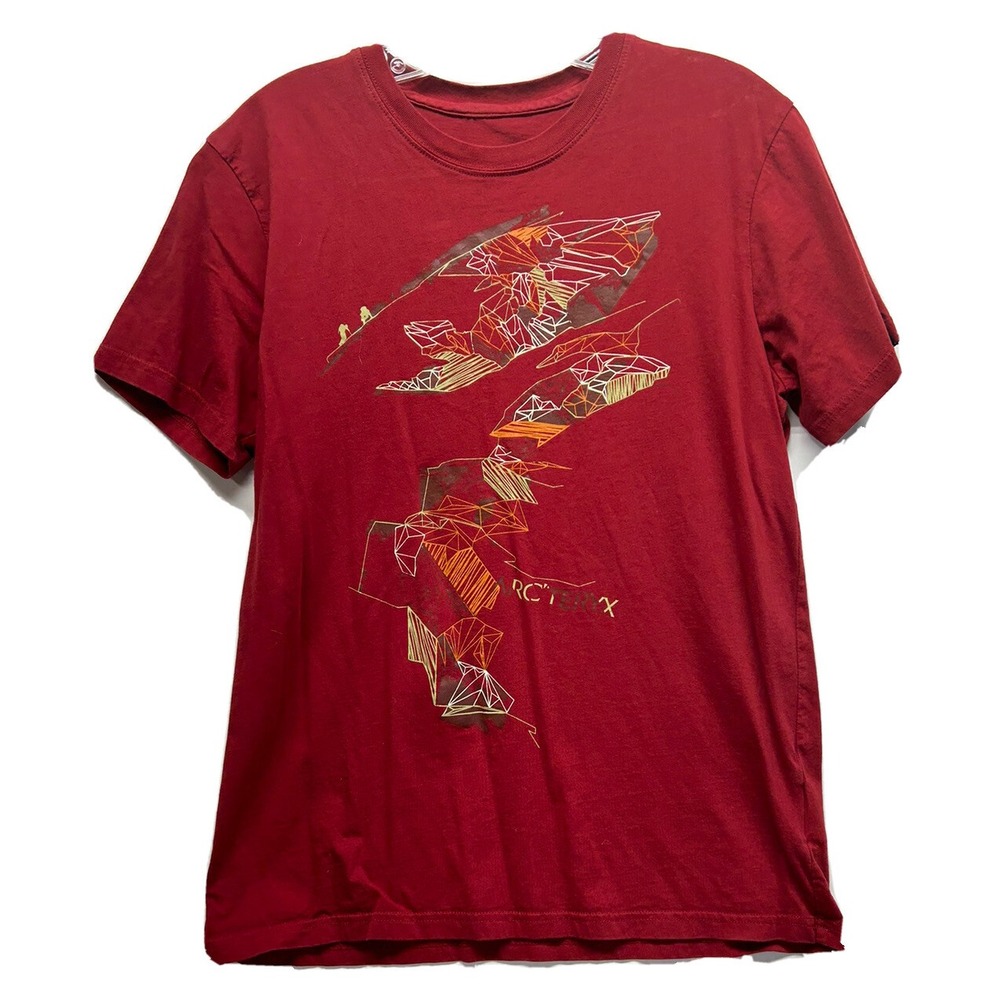 Arteryx Womens Size M Red Short Sleeve Skeleton Logo T-Shirt Top (G3)